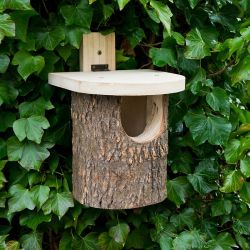 Natural Log Robin Nest Box 