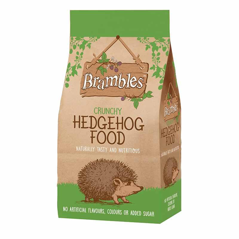 one bag of Brambles Crunchy Hedgehog Food on white background