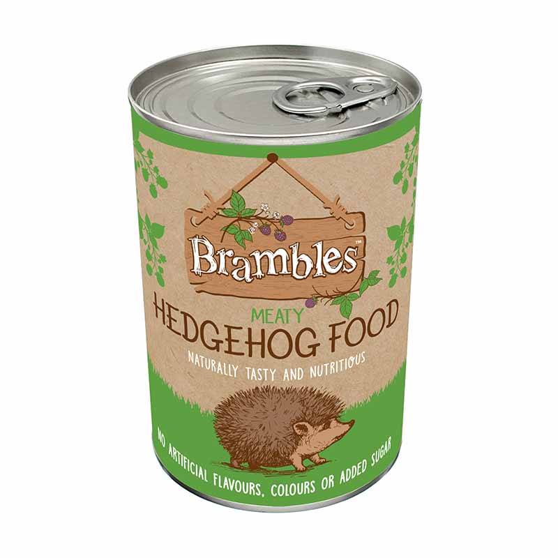 One tin of Brambles Meaty Hedgehog Food on white background